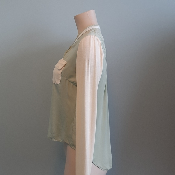 Tsumori Chisato silk apple green long sleeves top - Picture 5 of 9